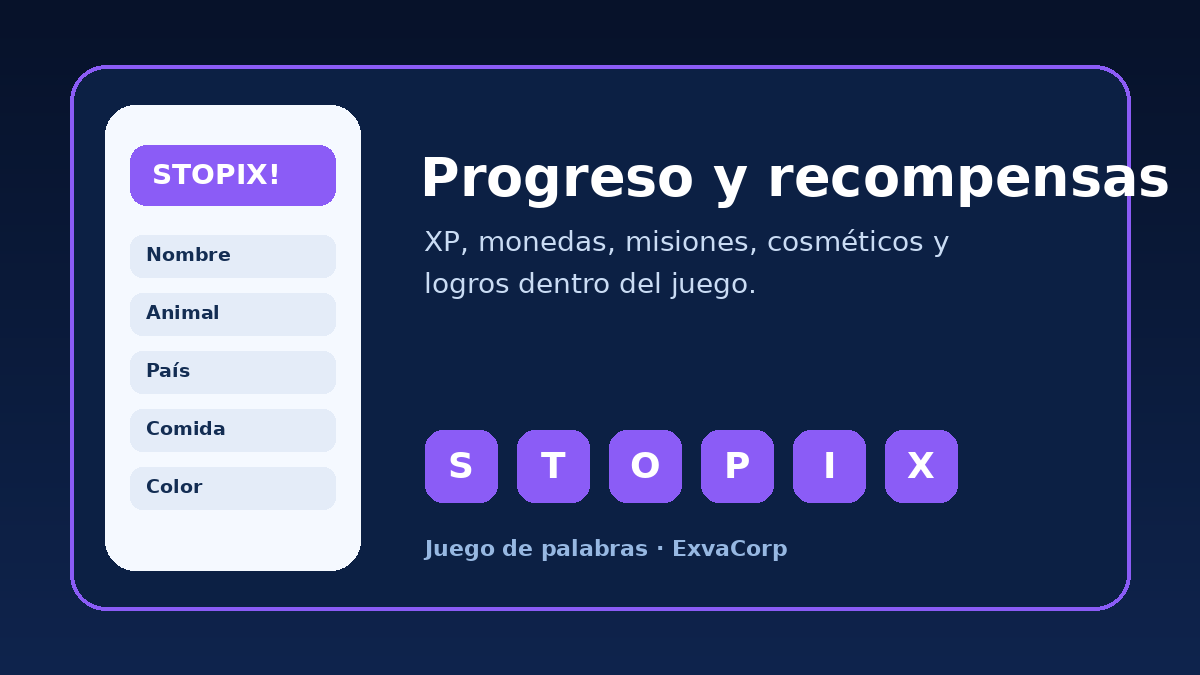 STOPIX! progreso y recompensas